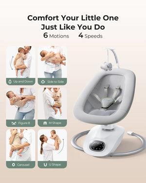 Momcozy Ömmustóll - Momcozy CocoSway 3D-Motion Electric Baby Swing