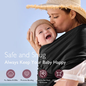 Momcozy Burðarsjal Svart - Baby Wrap Carrier