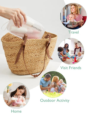 FORSALA - Þvottaburstsett fyrir pela - Momcozy Innovative Push-Press Design Bottle Brush Kit