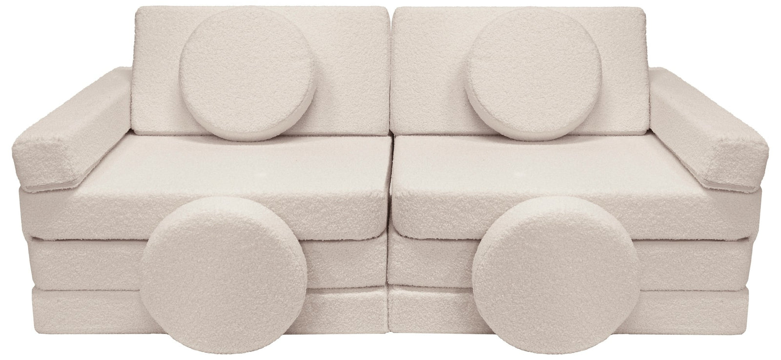 Modular Bouclé Leiksófi Beige/Hvítur