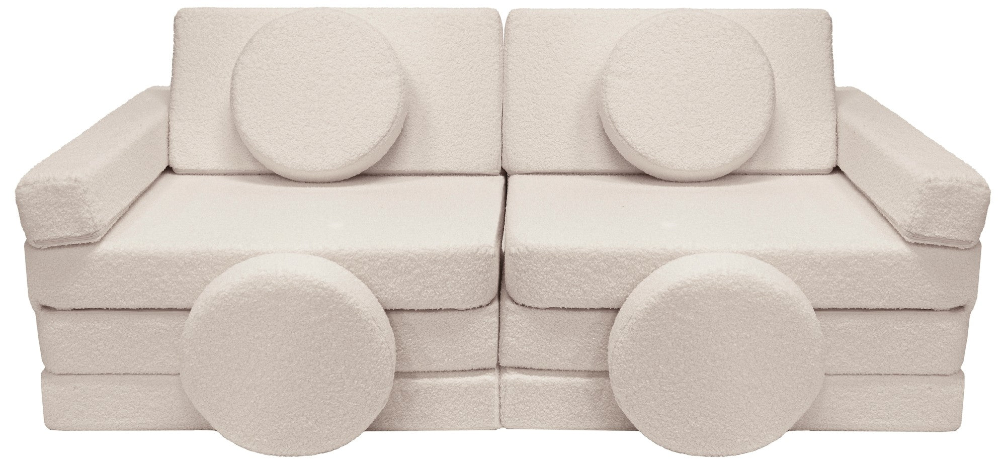 Modular Bouclé Leiksófi Beige/Hvítur