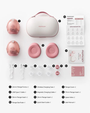Air 1 Ultra-slim Handfrjáls brjóstapumpa - Momcozy Air 1 Ultra-slim Breast Pump