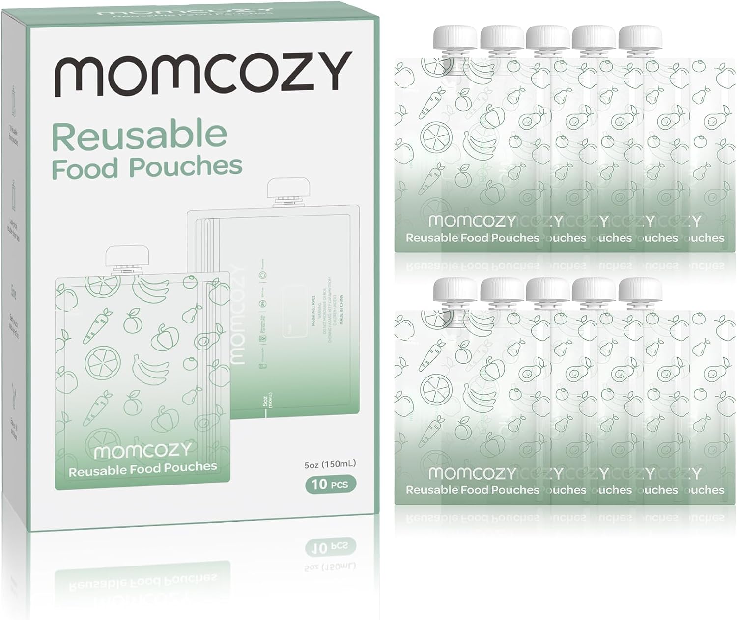 Momcozy endurnýtanlegar skvísur 150 ml – 10 stk.