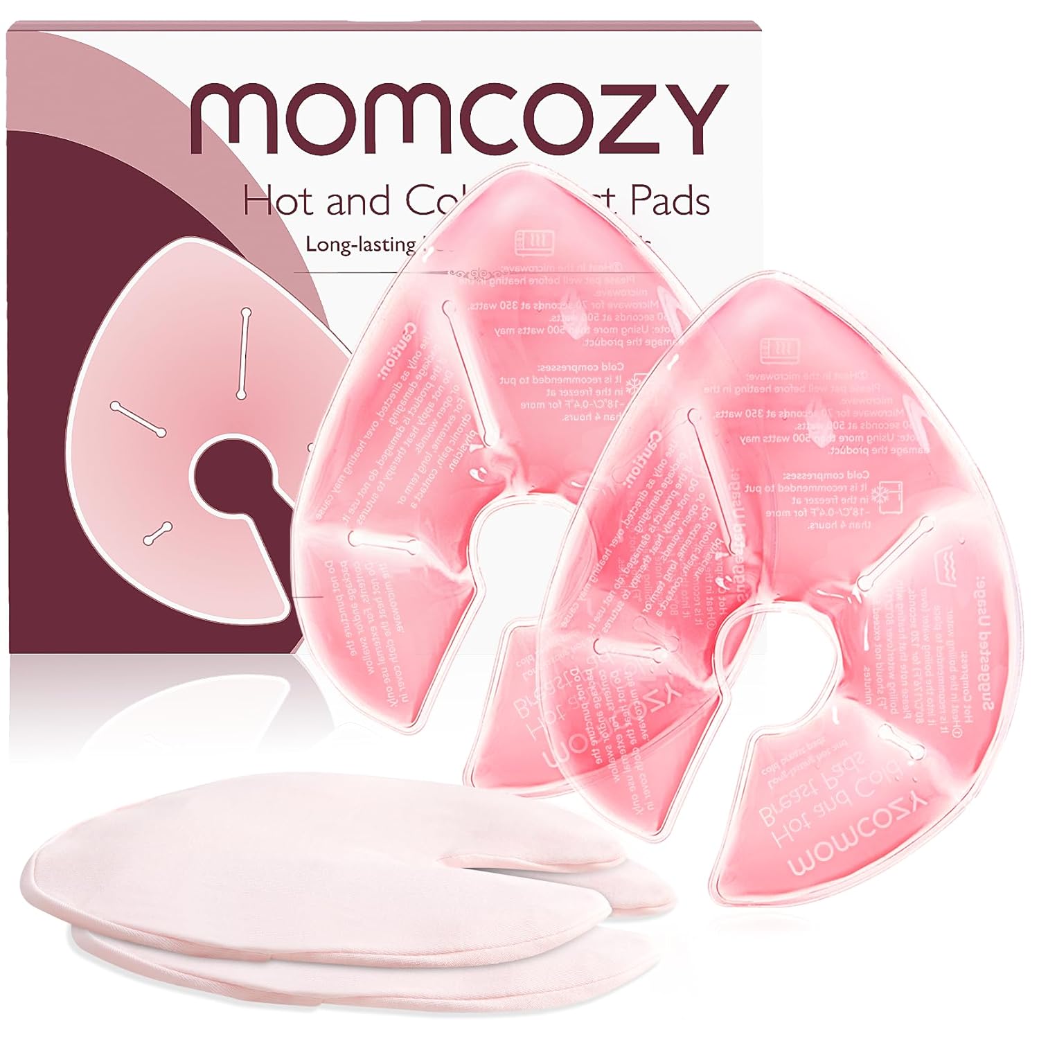 Momcozy Larger Breast Therapy Packs - hita og kælimeðferð, 2 stk., bleikir