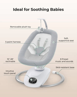 Momcozy Ömmustóll - Momcozy CocoSway 3D-Motion Electric Baby Swing