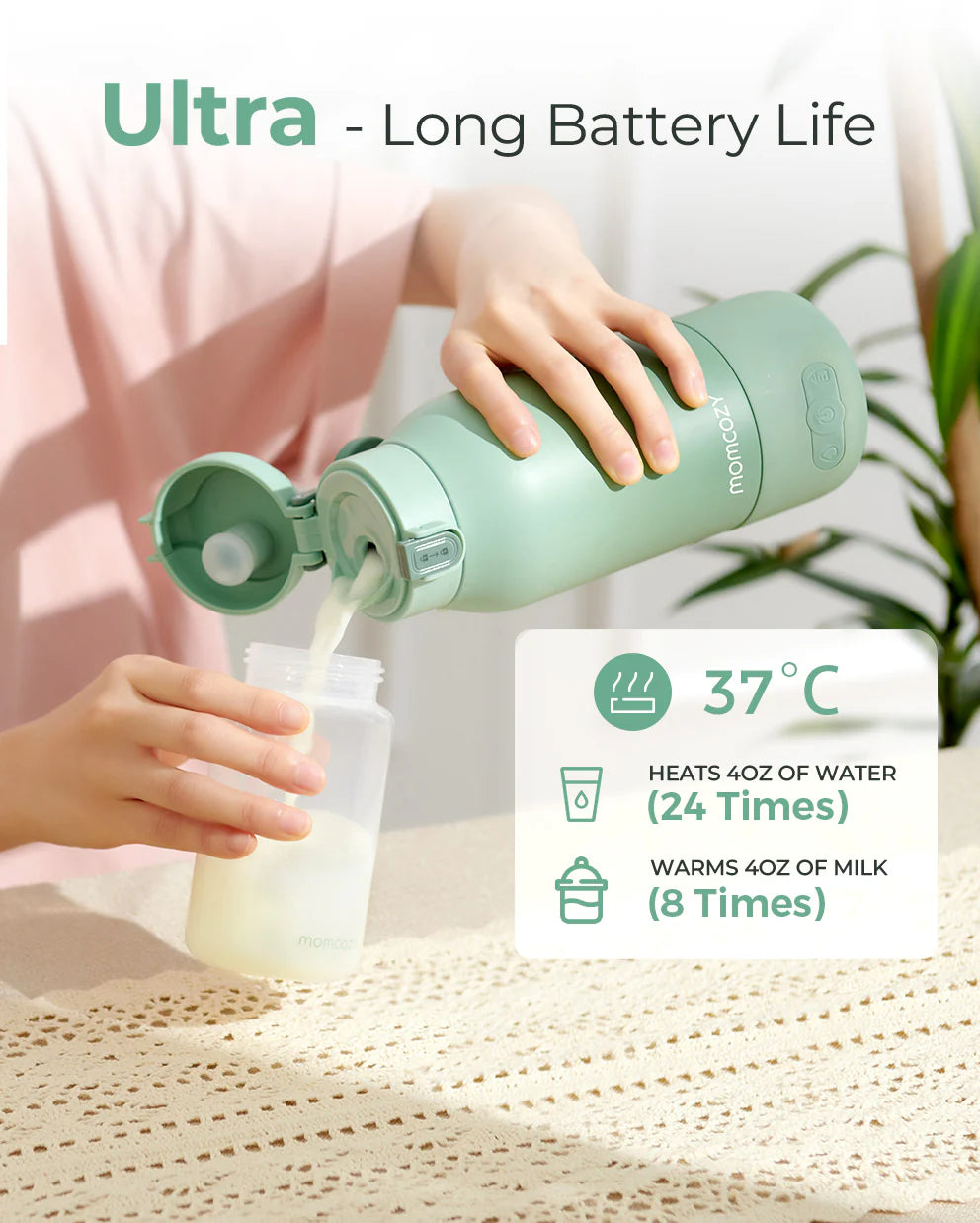 Brjóstamjólkur og vatns Ferðahitari - Superfast Portable Breast Milk & Water Warmer for Travel