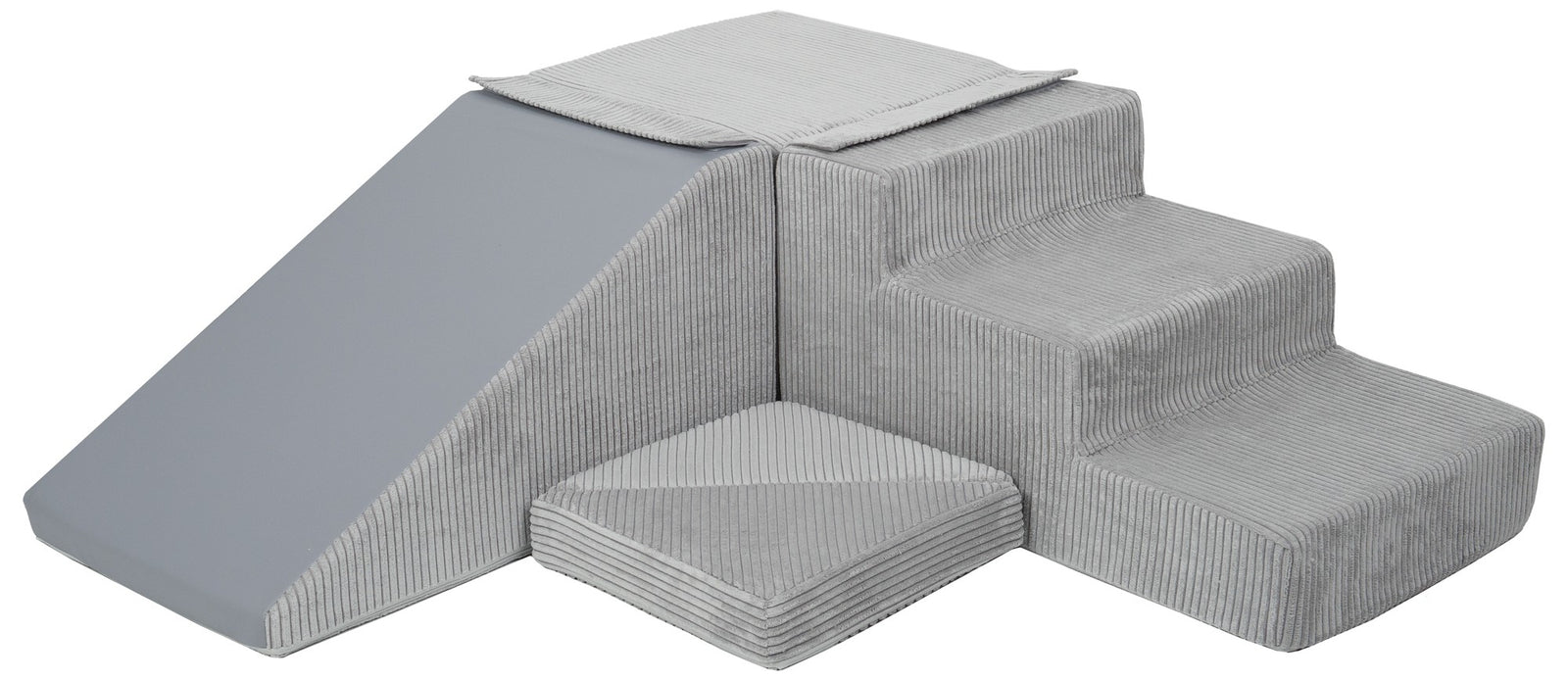 Slide and step kubbar flauel grátt