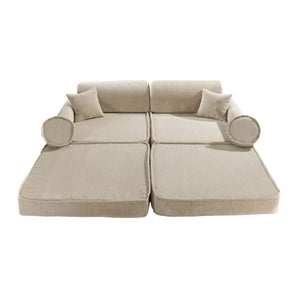 Premium Corduroy Leiksófi Beige