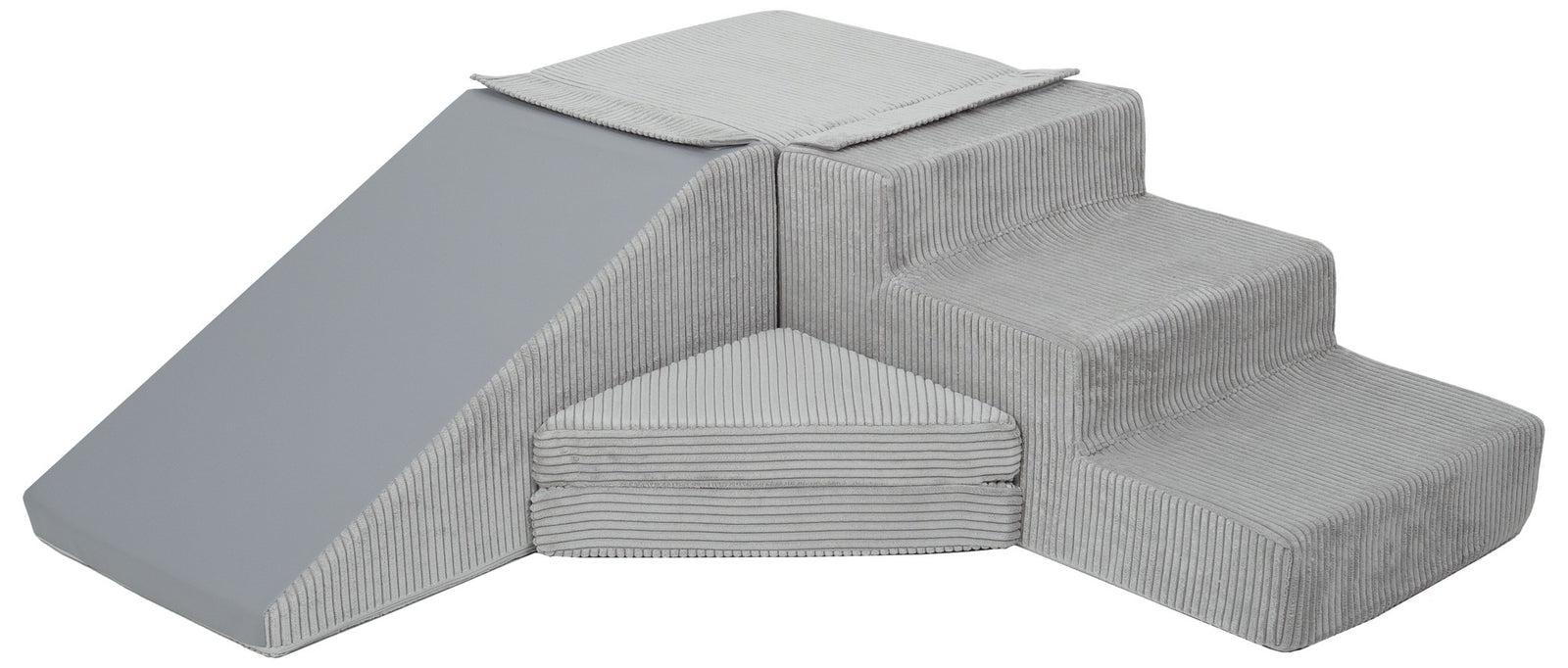 Slide and step kubbar flauel grátt