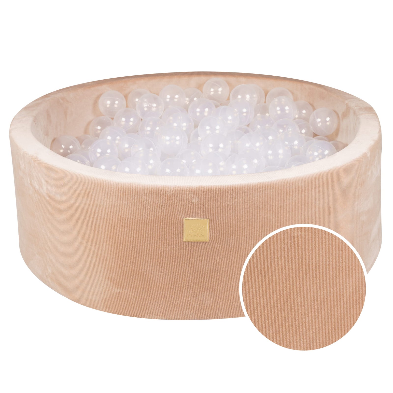 Boltaland Corduroy velvet Sand með glærum boltum