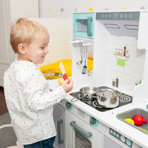 FORSALA - Leikfangaeldhús með áhöldum - Blátt/Grátt