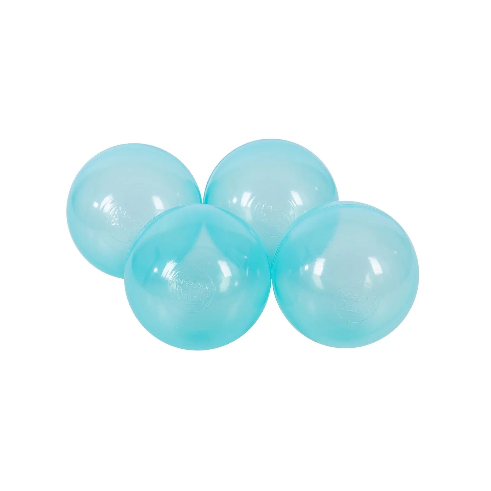 Turquoise Glærir plastboltar 50 stk frá MeowBaby