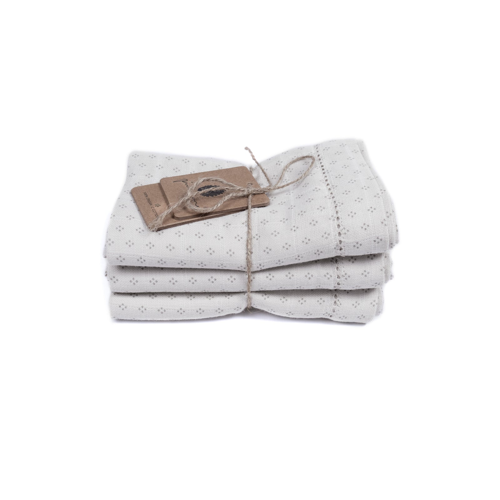 Taubleyjur Muslin Cloth 3 pack Natura Dot