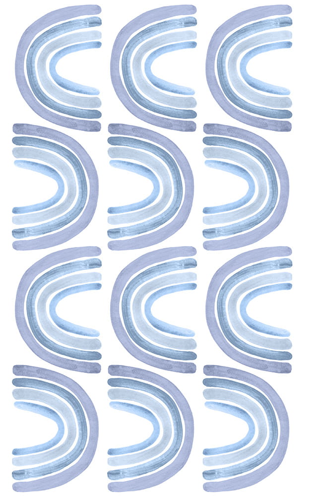 Regnbogi Blár Litlir 12stk